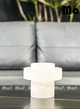 墨非 简约现代居家软装饰品云石花器 样板房民宿酒店客厅茶几摆件