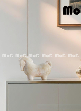 墨非 新中式抽象马摆件售楼处样板间会所博古架招财马装饰工艺品