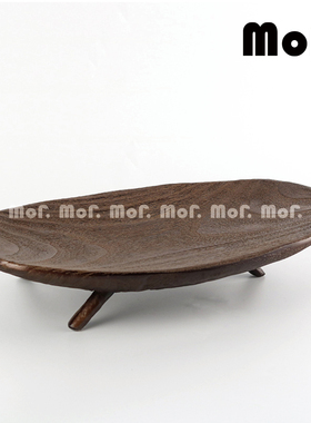 墨非 新中式实木托盘水果盘摆件 样板房酒店桌面软装摆设