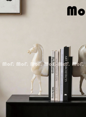 墨非 马摆件客厅装饰书房办公桌书档中式复古艺术感电视柜软装