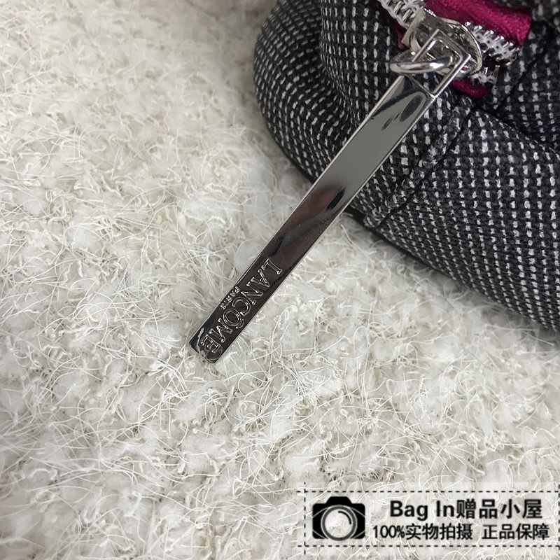 兰蔻专柜赠品灰色黑边帆布手提化妆包手拿包手拎化妆箱洗漱包整理