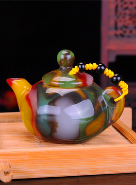 新疆籽料和田玉彩白玉酒壶手把件玉把件小酒壶羊脂彩玉手把玩件