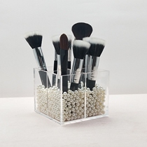 Transparent acrylic four-grid storage case brush case Makeup Brush Barrel pen holder Desktop containing finishing box
