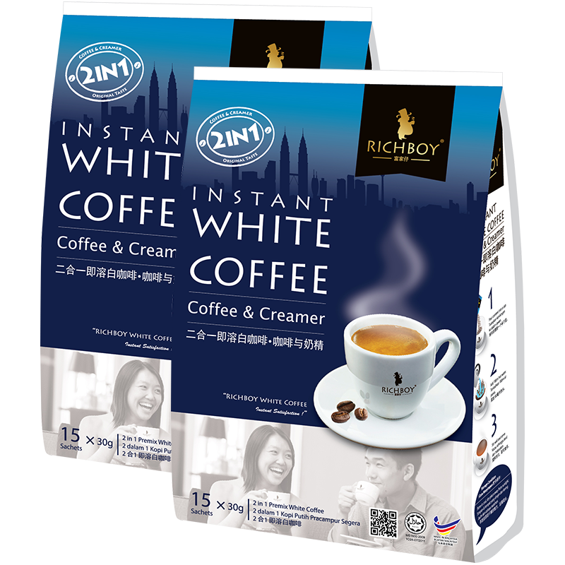 富家仔白咖啡无蔗糖添加二合一速溶咖啡粉马来西亚原装进口特浓 - 图3