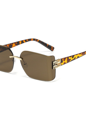 简约无框方形太阳镜男女时尚百搭