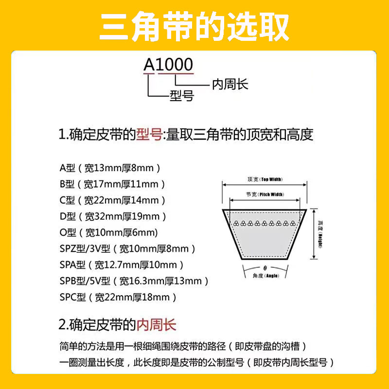 B型三角带B1524/B1549/B1550/B1575/B1600/B1626/B1650/传动皮带 - 图2