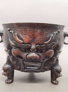 铜碳火炉兽头烧水煮茶器