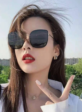 GM墨镜女大脸显瘦明星网红同款复古太阳镜韩版潮圆脸ins潮流墨镜.