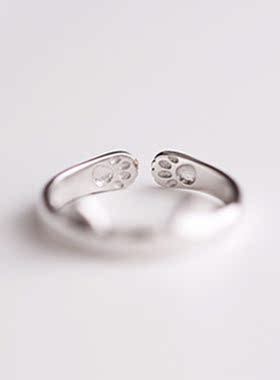 日韩可爱猫咪爪子纯银S925耳朵