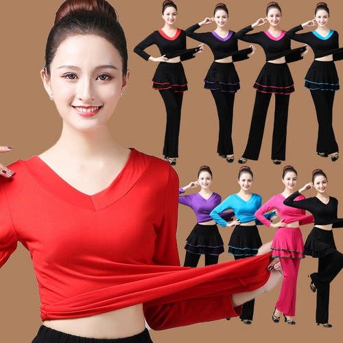 Лонгслив, футболка, одежда для йоги, спортивная одежда, V-образный вырез, большой размер