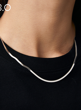 蛇骨链高级感女纯银项链复古金色