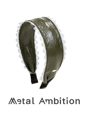 MetalAmbition蕾丝皮质宽边发箍