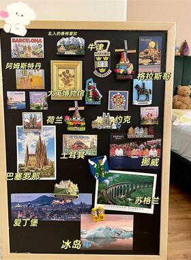 冰箱贴展示板磁吸力小黑板挂墙收纳相框架收集装饰展示架带支架