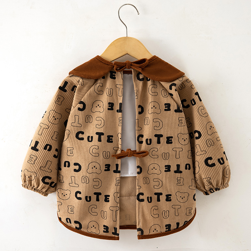Baby smock, children's reverse dressing autumn and winter waterproof apron