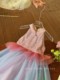Girls' high-end birthday dress for children's summer sweet 2025 summer colorful temperament mermaid princess skirt