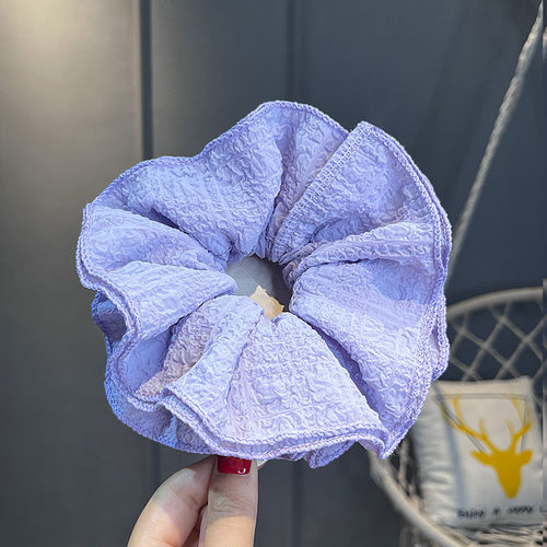 春夏大号花边褶皱大肠圈扎头发饰儿童甜美糖果色头花女孩皮筋发绳 - 图2