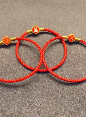 可穿周家黄金生肖硬金转运珠手链