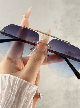 飞行员墨镜男高级感无框防紫外线