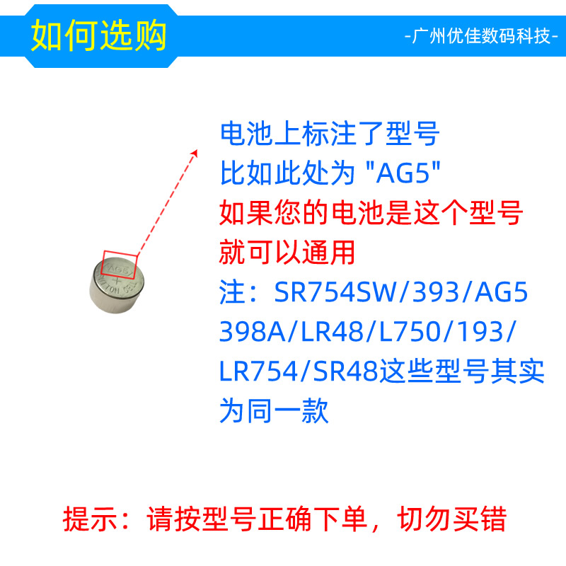 393手表电子AG5智能手环怀表398A纽扣电池SR754SW助听器L750耳机-图1