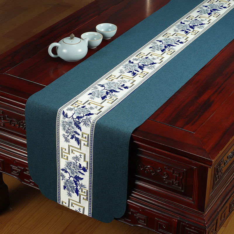 新中式禅意桌旗防水茶席茶几旗轻奢高端长条电视柜盖布茶桌垫布,淘宝优惠券,粉丝福利购,淘宝优惠卷