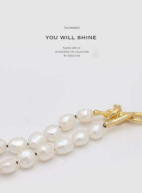 JX I 追光 欧美时髦静奢优雅天然巴洛克异形珍珠项链高级锁骨链女