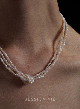 JX I 结语 天然巴洛克珍手工多层珠项链小众设计高级感纯银锁骨链