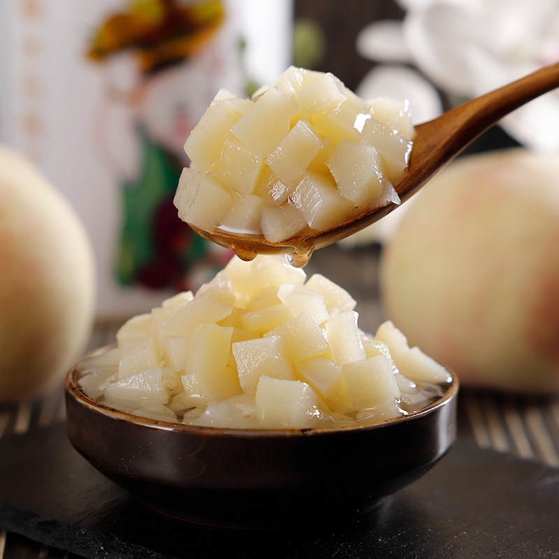 广禧糖水白桃丁罐头850g 即食水果茶烘焙饮品奶茶连锁店专用原料,淘宝优惠券,粉丝福利购,淘宝优惠卷