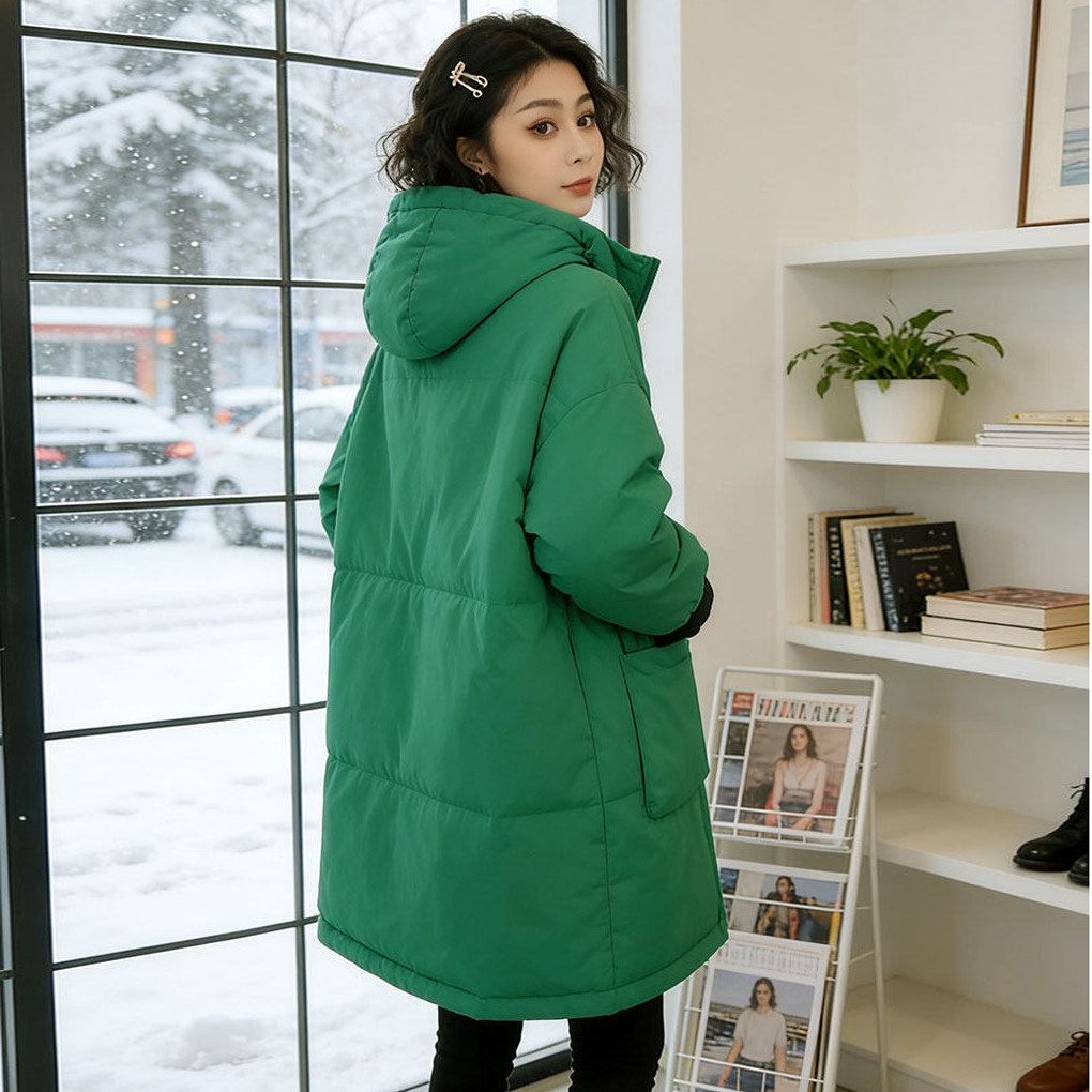 韩版宽松休闲连帽棉服女2026年冬季中长款双面穿大码减龄棉衣外套,淘宝优惠券,粉丝福利购,淘宝优惠卷