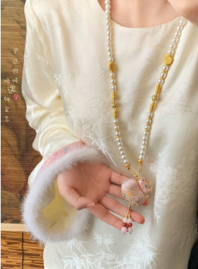 好运福袋宋锦香囊毛衣链