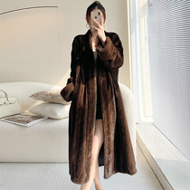 Imported Velvet Full Pumped Mink Fur Straw Woman Whole Mink Coat Mink Coat Mink Fur Coat Woman Retro 2023 Winter Nagas