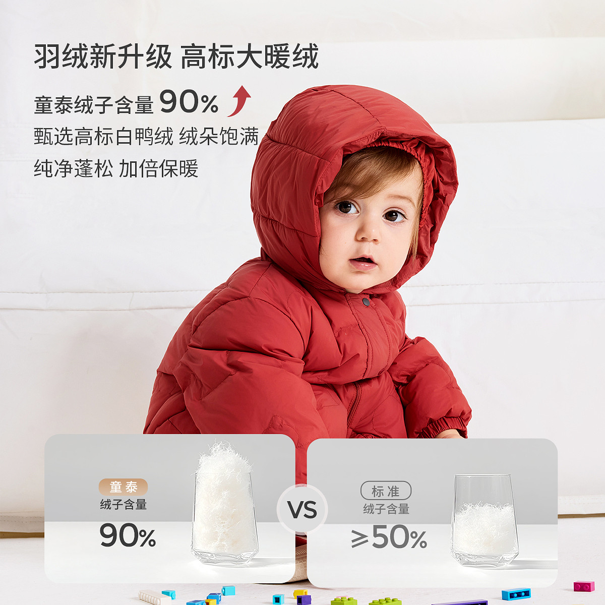 童泰婴儿羽绒服连体衣冬季宝宝哈衣男童女童外出三防连帽鸭绒服,淘宝优惠券,粉丝福利购,淘宝优惠卷