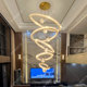 Villa living room large chandelier crystal stair light