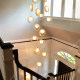 Duplex staircase chandelier log style hollow decorative light