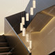 High ceiling loft duplex stairwell crystal chandelier