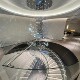 Villa duplex building large chandelier staircase overhead chandelier