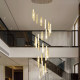 Villa stairwell crystal chandelier