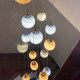 Modern staircase lamp long chandelier loft villa