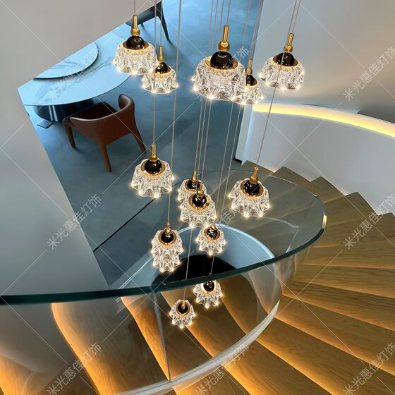 Light luxury villa stairwell chandelier 2026 new style