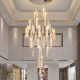 Living room crystal chandelier new style light luxury luxury modern duplex building hall main light grand empty staircase long chandelier