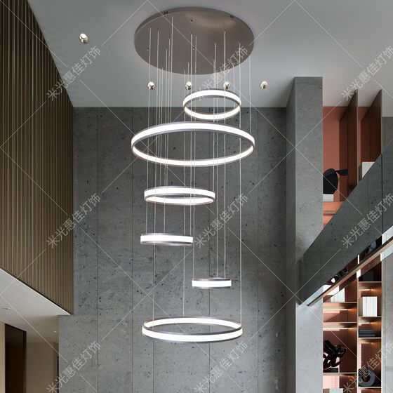 Villa hollow living room large chandelier hollow staircase chandelier