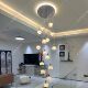 Villa crystal stairwell overhead chandelier large chandelier