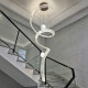 Duplex floor large chandelier light luxury staircase streamer crystal lamp