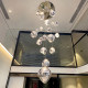 Staircase chandelier, hollow lava lamp, post-modern high-end feel