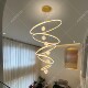 Large chandelier for duplex building, sky-filled starry staircase chandelier