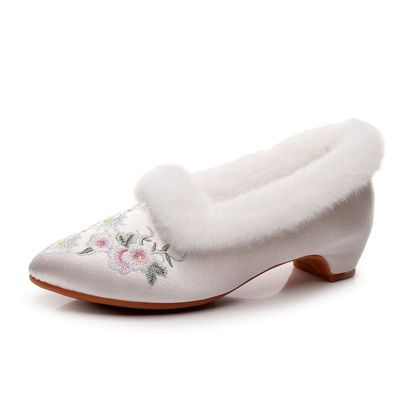 【晴柔】2025冬季新款加绒保暖绣花鞋古风缎面汉服鞋国风绣花,淘宝优惠券,粉丝福利购,淘宝优惠卷