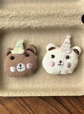 韩系ins风手工缝制布艺可爱戴帽小熊服装服饰鞋帽装饰装饰品