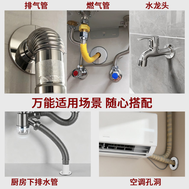 Stainless steel decorative cover faucet gas pipe drain smoke exhaust pipe shield air conditioning hole blocking wall hole to hide the ugly