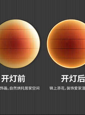 LED发光灯光装饰画简约现代橙色立体亚克力插片客厅实物装置画