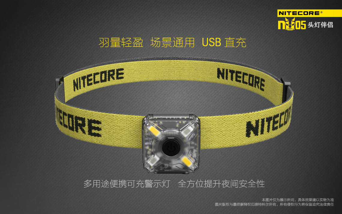 NITECORE奈特科尔 NU05 牛头灯 红白双色光源羽量级可充电 车灯 - 图0