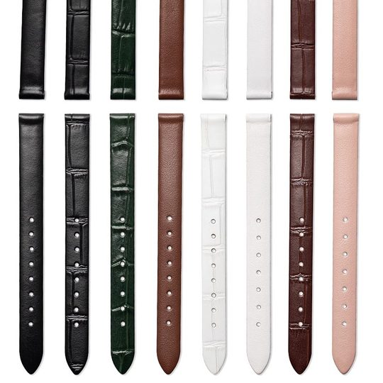 小绿表手表带真牛皮玫瑰原装米兰钢带小绿表防水真皮表带rose